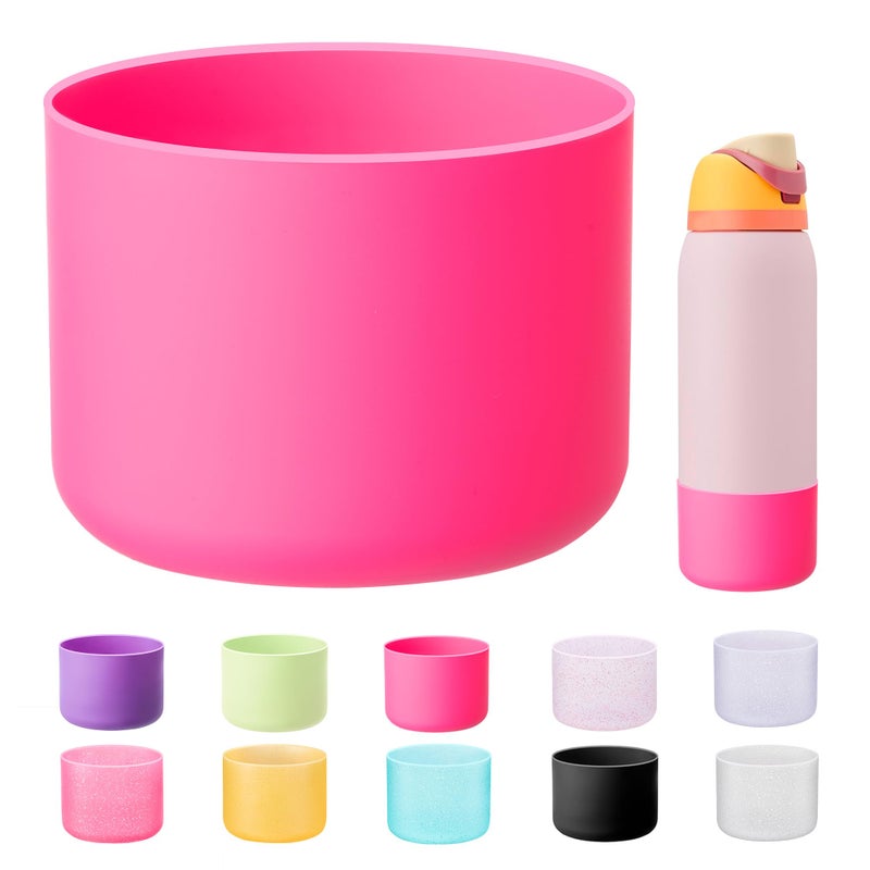Bluwing Silicone Water Bottle Boot for Owala 40 oz, Anti-Slip Protective Sleeve Bottom for Owala 40oz FreeSip/Twist/Flip Insulated Water Bottle(Rose Red) - Image 1