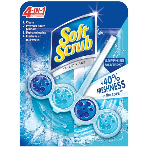 Soft Scrub 4-in-1 Rim Hanger Toilet Bowl Cleaner, Sapphire Waters, 6 Count - Image 1