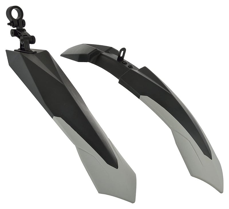 ShreNik Cycle Fenders for 26 27 29 Inch Bicycle Mudguard Front & Rear Set Senior MTB Bikes Dual Color (Grey) - Image 4