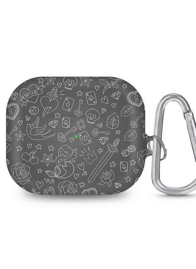Stylizedd StylePods Case for Airpods 3rd Gen Case With Anti-Lost Keychain - Doodles  - Image 1