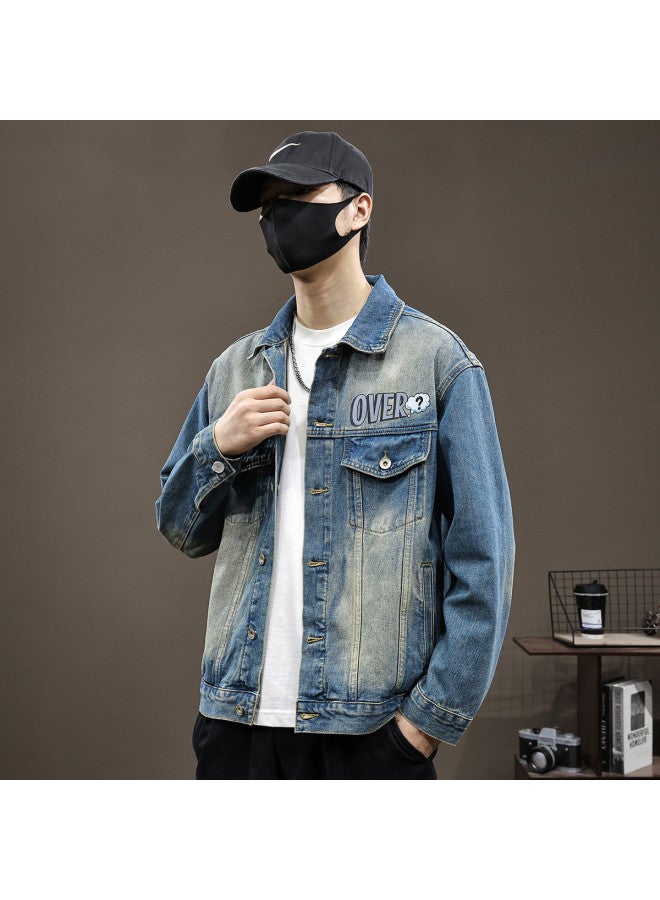 TonLion 2025 Spring Youth Loose-fit Versatile American Casual Denim Jacket Men's Vintage Washed Shirt - Image 4