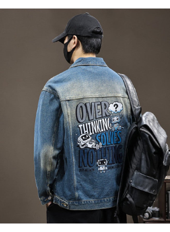 TonLion 2025 Spring Youth Loose-fit Versatile American Casual Denim Jacket Men's Vintage Washed Shirt - Image 1