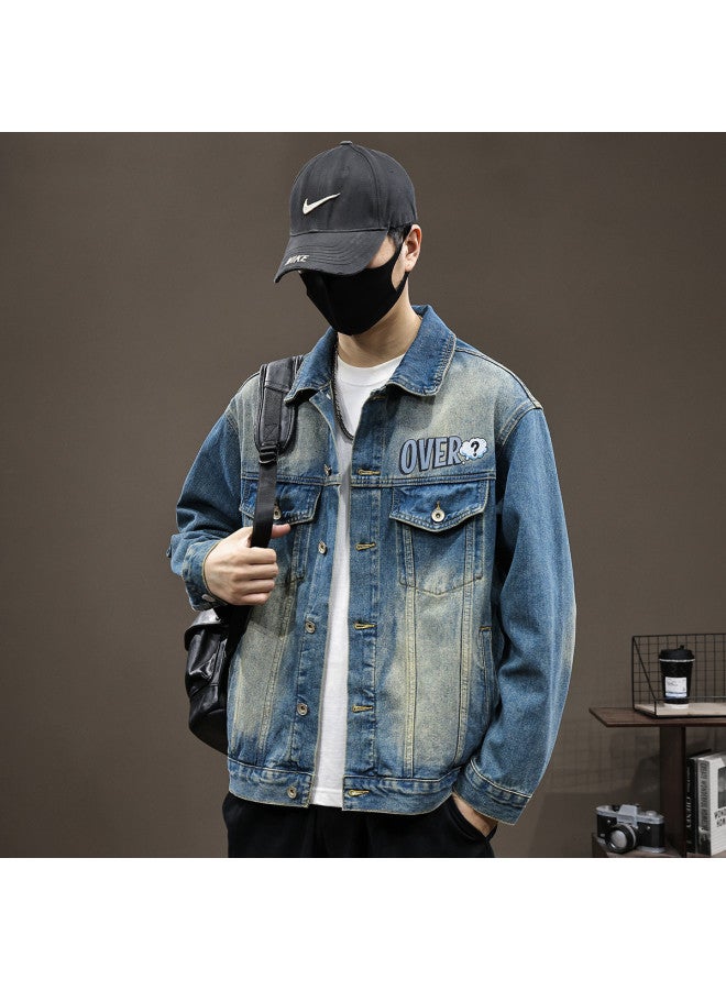 TonLion 2025 Spring Youth Loose-fit Versatile American Casual Denim Jacket Men's Vintage Washed Shirt - Image 5