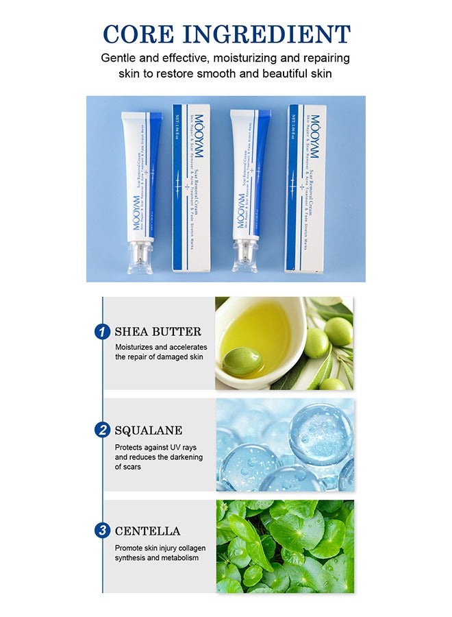 MOOYAM Scar Removal Cream-Skin Repairing Cream Fade Scars/Stretch Marks/Acne Treatment, Improve Scar Skin, Deeply Moisturizes Skin-30ml  - Image 4