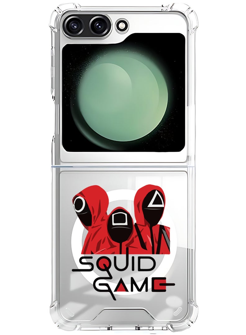 Theodor Magnetic Case for Samsung Galaxy Z Flip 6 Compatible with MagSafe Wireless Charging, Shockproof Phone Bumper Cover Squid - Image 1