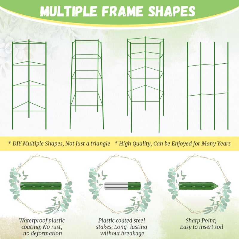 Legigo 6-Pack Tomato Cage for Garden Plant Support- Up to 48inch Garden Stakes Tomato Cage, Tomato Trellis for Potted Plants, Tomato Cages Plant Stakes for Climbing Vegetables Plants Flowers - Image 5