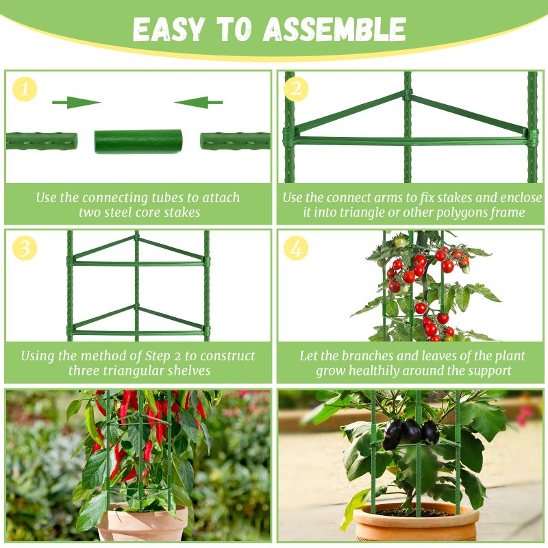 Legigo 6-Pack Tomato Cage for Garden Plant Support- Up to 48inch Garden Stakes Tomato Cage, Tomato Trellis for Potted Plants, Tomato Cages Plant Stakes for Climbing Vegetables Plants Flowers - Image 4