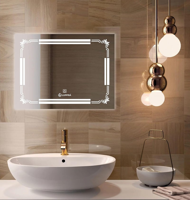 LUPPRA Wall Mounting Mirror with Light Bathroom MirrorVenity MirrorSmart Mirror Size 24X18 inch LED Mirror 3 Tone Cool White Natural White Warm White - Image 1