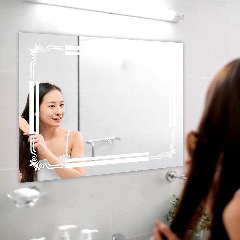 LUPPRA Wall Mounting Mirror with Light Bathroom MirrorVenity MirrorSmart Mirror Size 24X18 inch LED Mirror 3 Tone Cool White Natural White Warm White - Image 3
