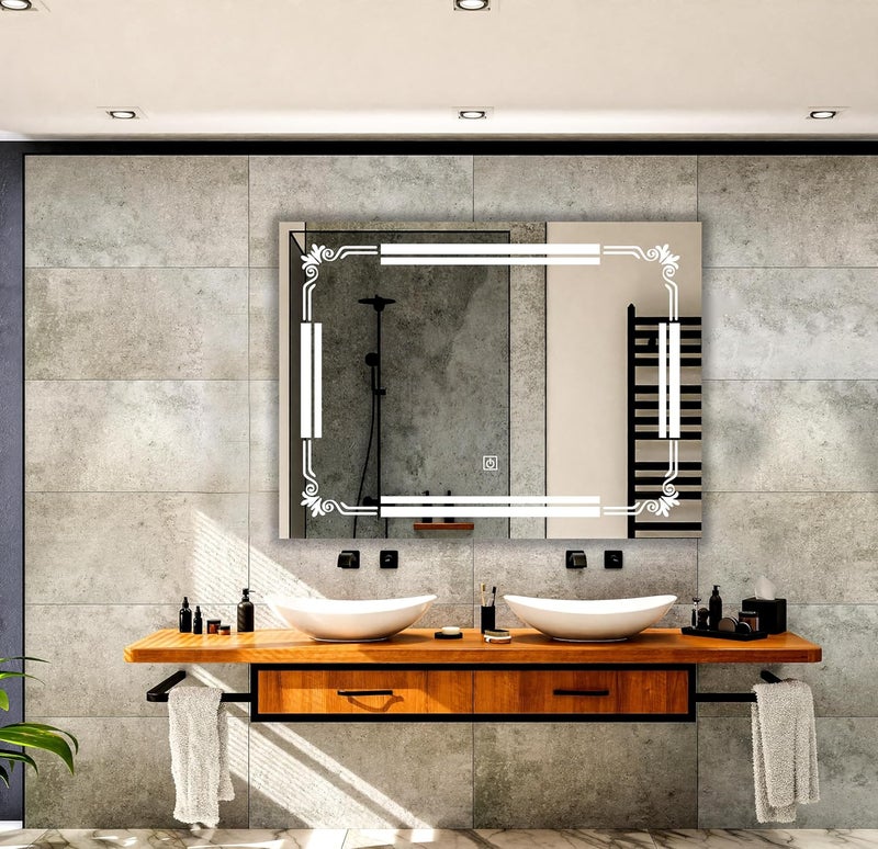 LUPPRA Wall Mounting Mirror with Light Bathroom MirrorVenity MirrorSmart Mirror Size 24X18 inch LED Mirror 3 Tone Cool White Natural White Warm White - Image 4