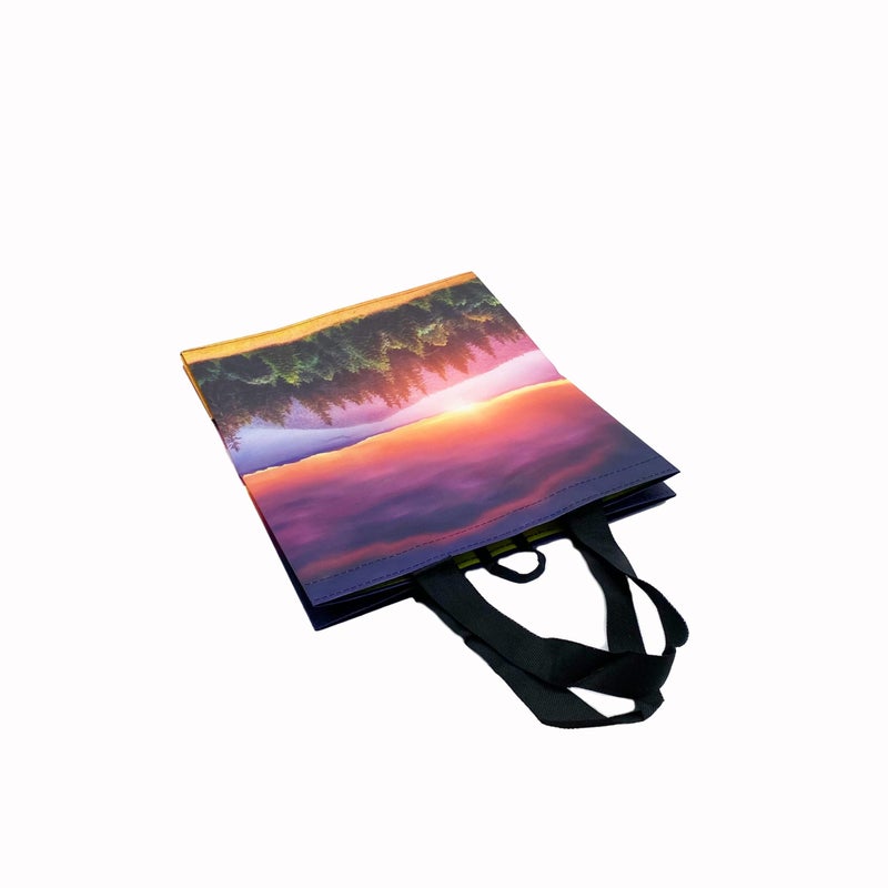 Earthwise Reusable Shopping BAgs Extremely Durable Multi Use Large Stylish Fun Foldable Water-Resistant Totes (5, Sunset) - Image 3