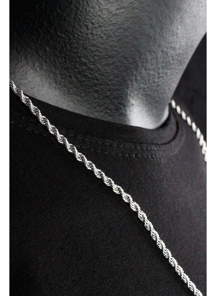 Varetta Men's Gray Steel Chain Necklace