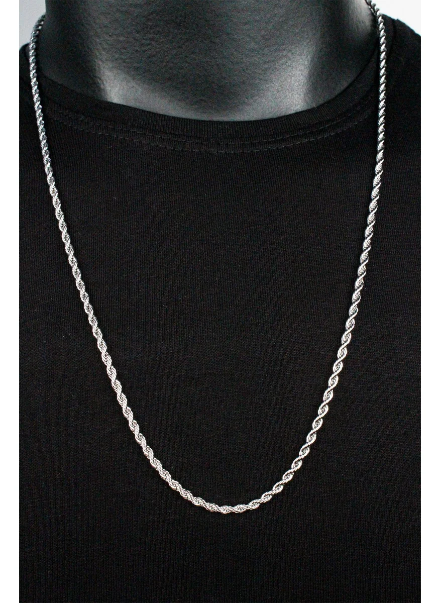 Varetta Men's Gray Steel Chain Necklace