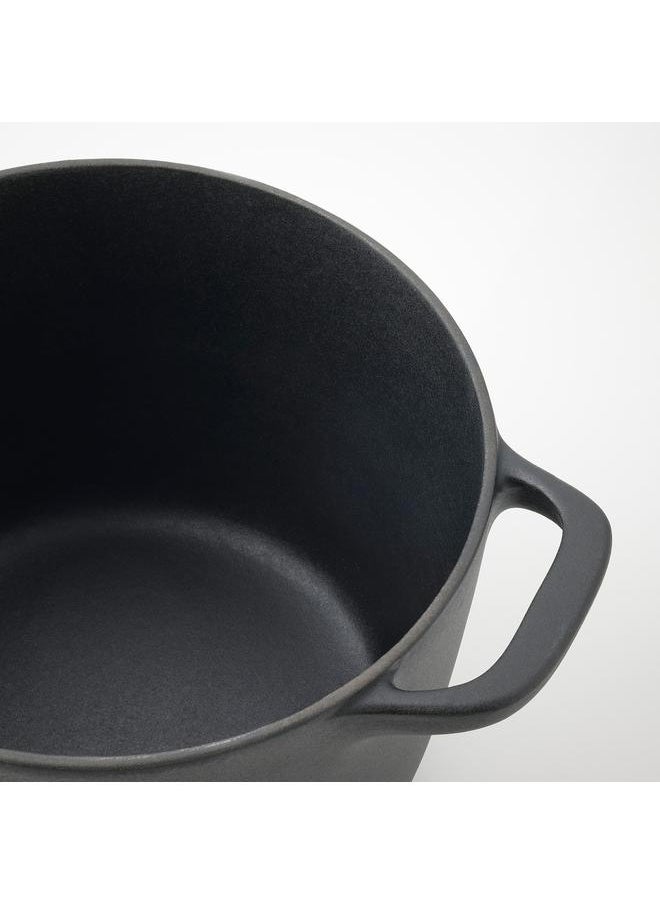 Pot With Lid Enamelled Cast Iron Matt And Black 5 L - pzsku/Z69889EDBD622C1FC8E9CZ/45/_/1723447733/0ec78954-01e9-4cb1-95b0-8078e6b90d87