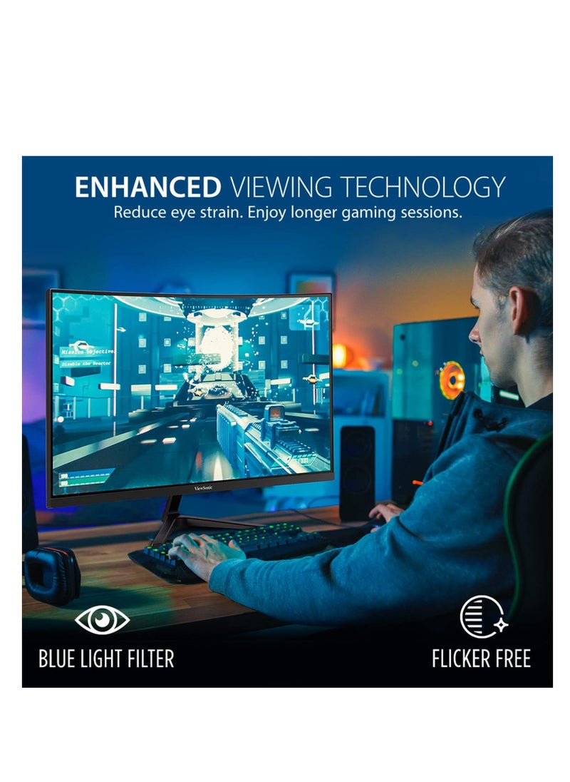 Generic - ViewSonic OMNI VX2718-2KPC-MHD 27 Inch Curved 1440p 1ms 165Hz Gaming Monitor with Adaptive Sync, Eye Care, HDMI and Display Port - Image 1