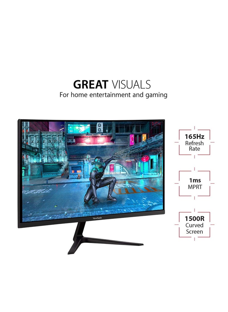 Generic - ViewSonic OMNI VX2718-2KPC-MHD 27 Inch Curved 1440p 1ms 165Hz Gaming Monitor with Adaptive Sync, Eye Care, HDMI and Display Port - Image 1