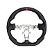 JIANGGAI Full Leather Steering Wheel DShaped Flat Bottom Perforated Leather Grip Steering Wheel Fit for Nissan 370z 20082020 - Image 2