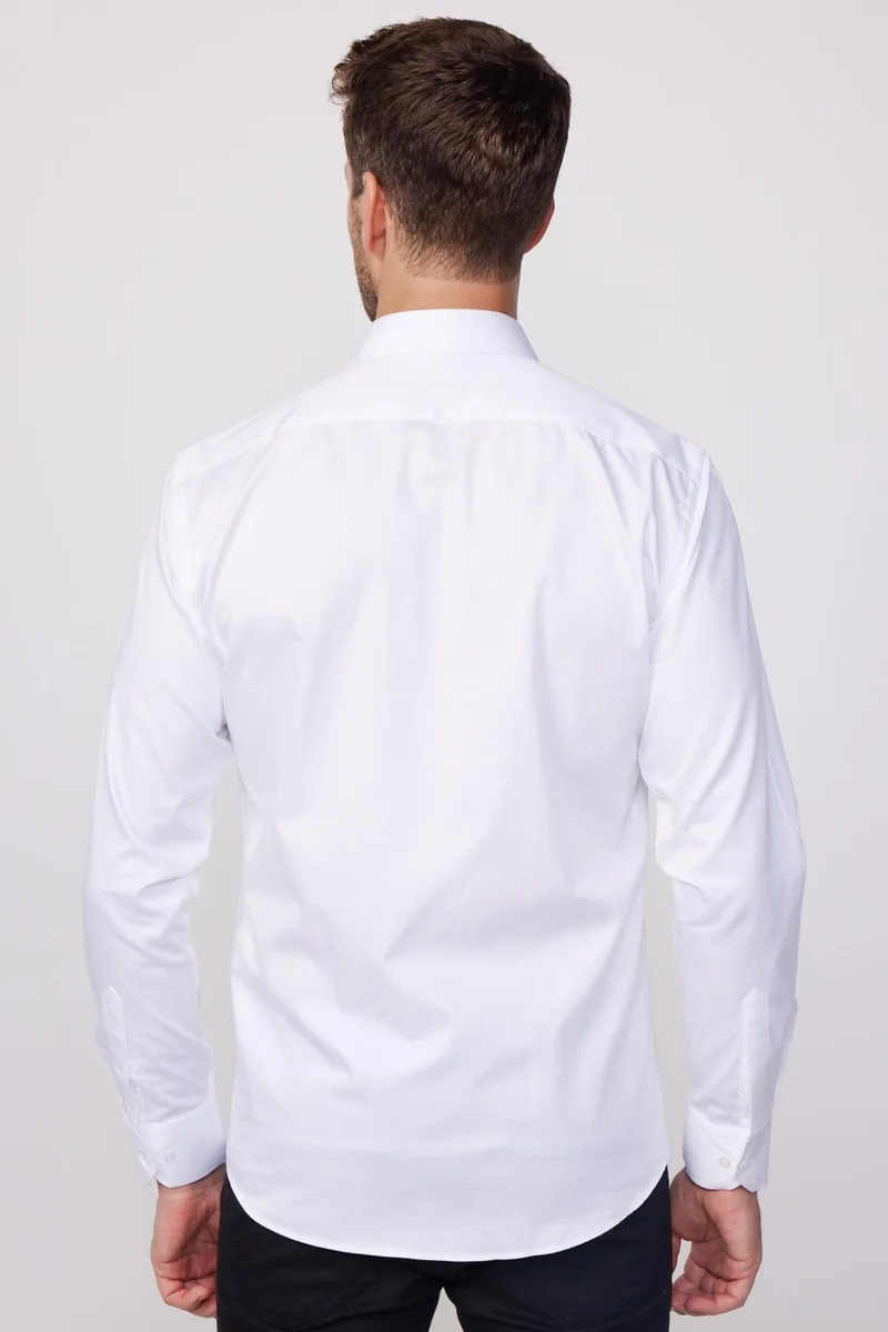 Tudors Slim Fit Slim Fit Half Turtleneck Patterned Non-Pilling White Men's Sweater