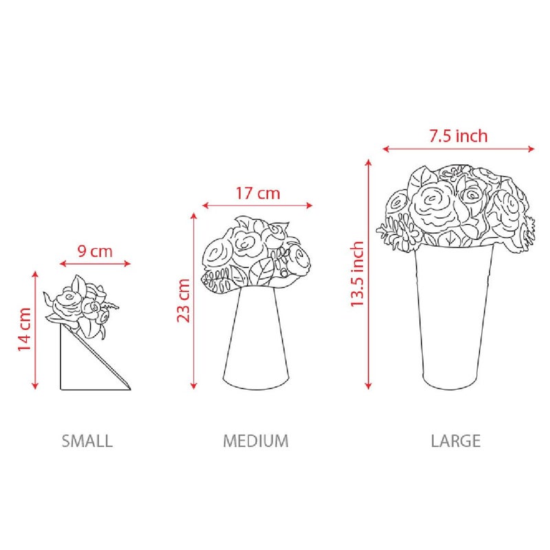 HOUSE OF EDI Everlasting Florals Handmade Bouquet Table Top Floral Artificial Flowers Perfect for Home Decor Wedding Restaurant Bedroom Living Room and Office 14 inch Size Large - Image 5