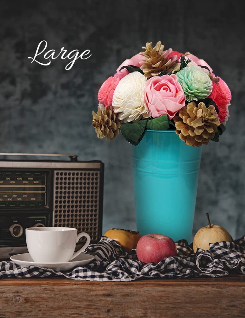 HOUSE OF EDI Everlasting Florals Handmade Bouquet Table Top Floral Artificial Flowers Perfect for Home Decor Wedding Restaurant Bedroom Living Room and Office 14 inch Size Large - Image 2