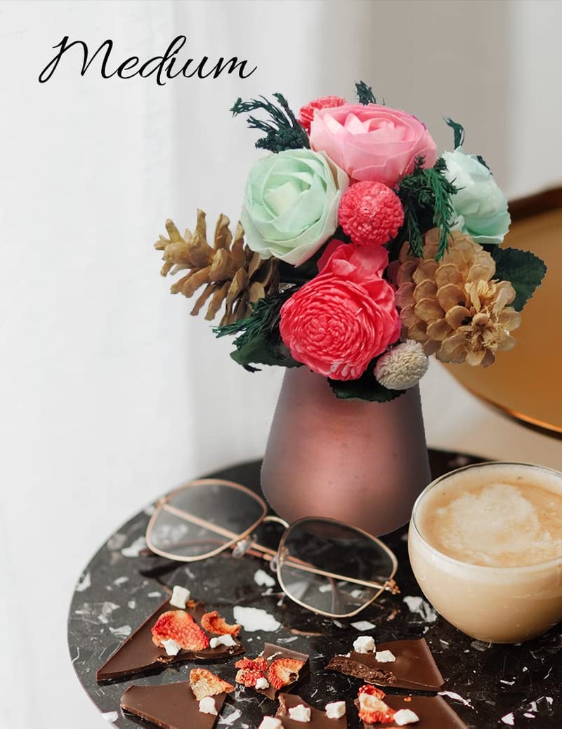 HOUSE OF EDI Everlasting Florals Handmade Bouquet Table Top Floral Artificial Flowers Perfect for Home Decor Wedding Restaurant Bedroom Living Room and Office 14 inch Size Large - Image 3