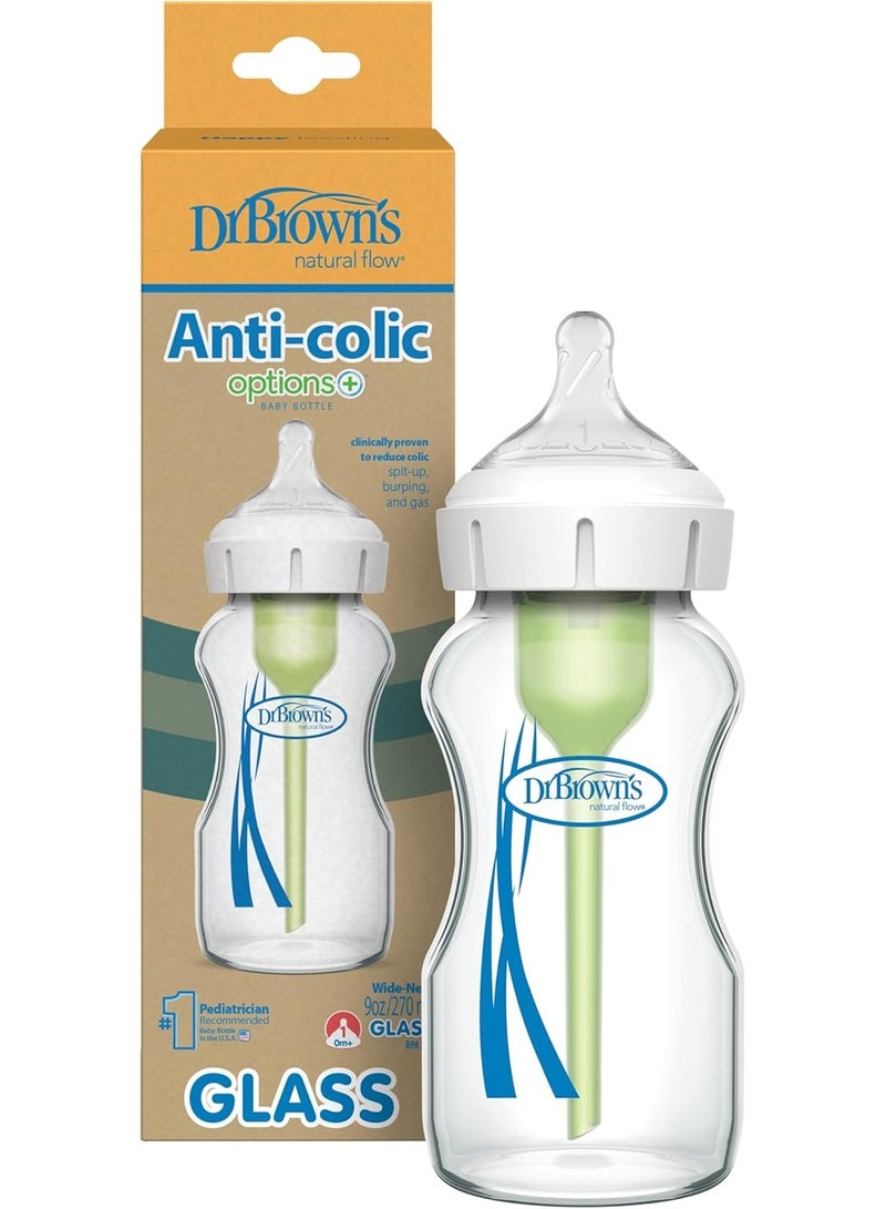 BROWN'S Dr Browns Glass Wide-Neck Options + Bottle - Image 1