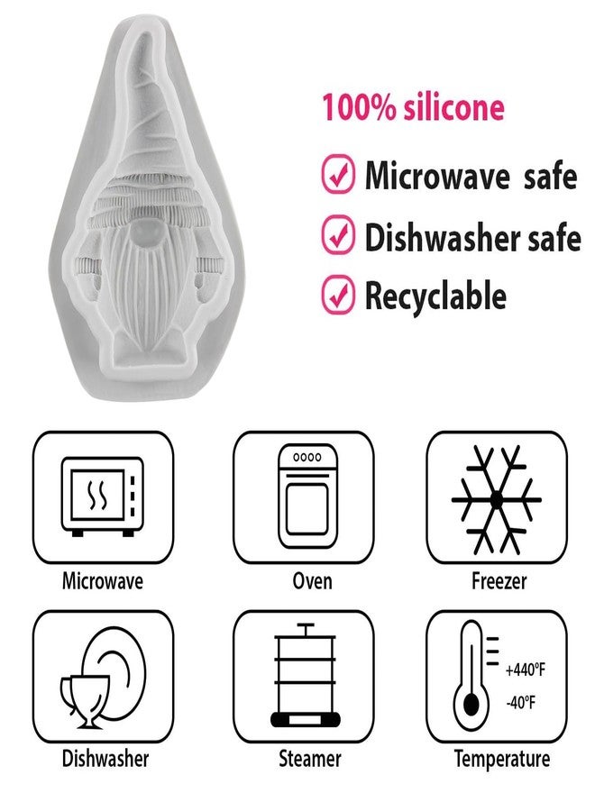 QDMOLDS قوالب سيليكون على شكل دمية قزم عيد الميلاد من كيو دي مولدز لتزيين كعكة عيد الميلاد، وتزيين الكب كيك، وحلوى، وطين البوليمر، ومعجون السكر. - Image 3
