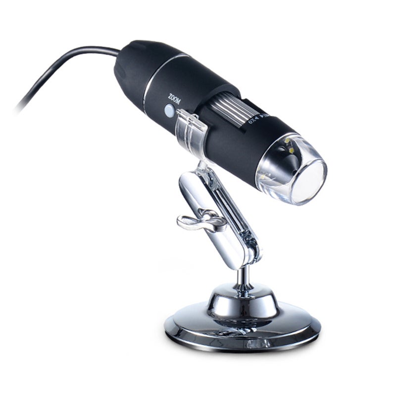 المجهر الرقمي USB: تكبير 1000X، مزود بـ 8 مصابيح LED ضوء أبيض مدمجة، زر التقاط الصور - حامل قابل للتعديل، مجهر رقمي محمول لفحص البشرة والشعر والمجوهرات ولوحات الدوائر المطبوعة، للتعليم، متوافق مع أندرويد وواي فاي - Image 1