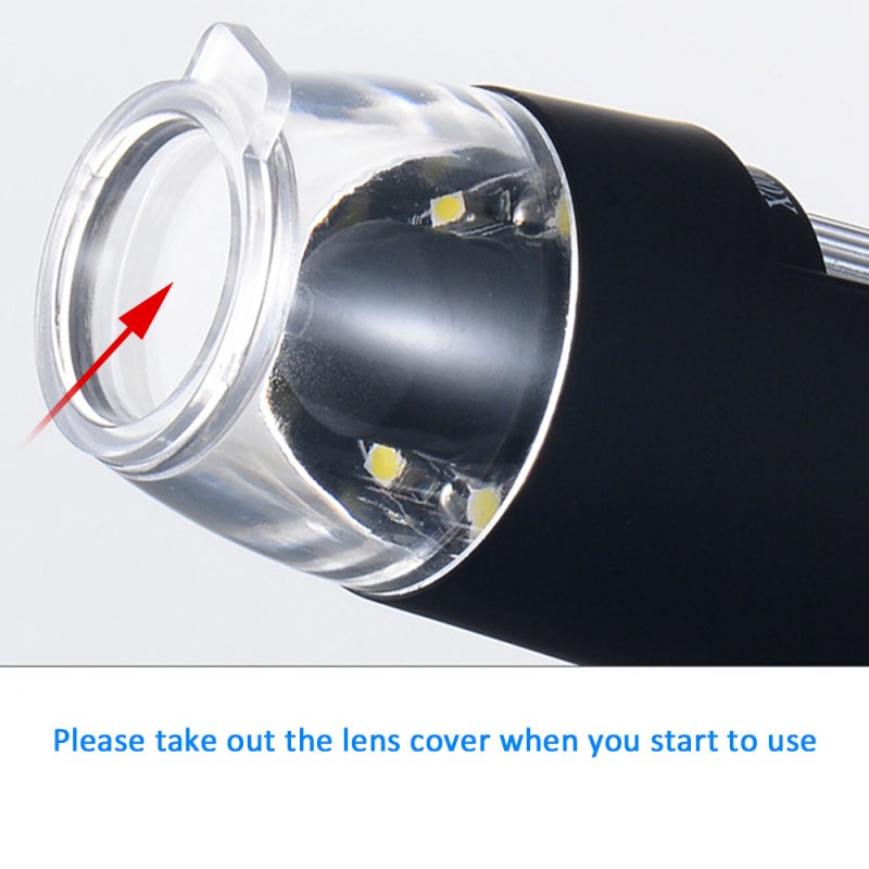 المجهر الرقمي USB: تكبير 1000X، مزود بـ 8 مصابيح LED ضوء أبيض مدمجة، زر التقاط الصور - حامل قابل للتعديل، مجهر رقمي محمول لفحص البشرة والشعر والمجوهرات ولوحات الدوائر المطبوعة، للتعليم، متوافق مع أندرويد وواي فاي - Image 4