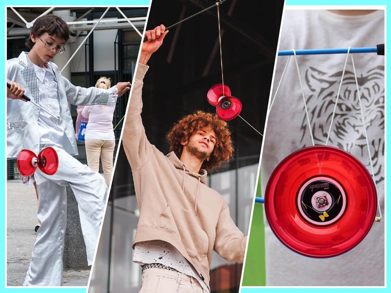 MAGICYOYO Pro Triple Bearing Diabolo Small Size 4  Chinese Yoyo Toy with 2 Pairs Carbon Sticks+ 2 Extra Strings +1 Net Bag  High Performance Chinese Yoyo Diabolo Skill Toy (Red) - Image 4