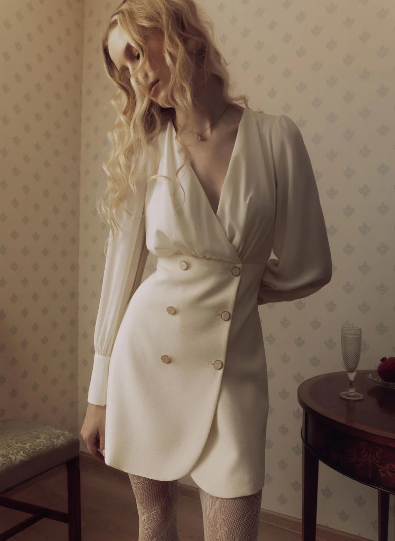 Lichi Mini combo dress with wrap bodice