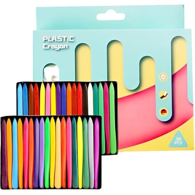 36 COLORS CRAYONS, NON-TOXIC, WASHABLE, HANDMADE, EASY TO HOLD & USE, MULTICOLOR CRAYONS FOR TODDLERS & KIDS - Image 1