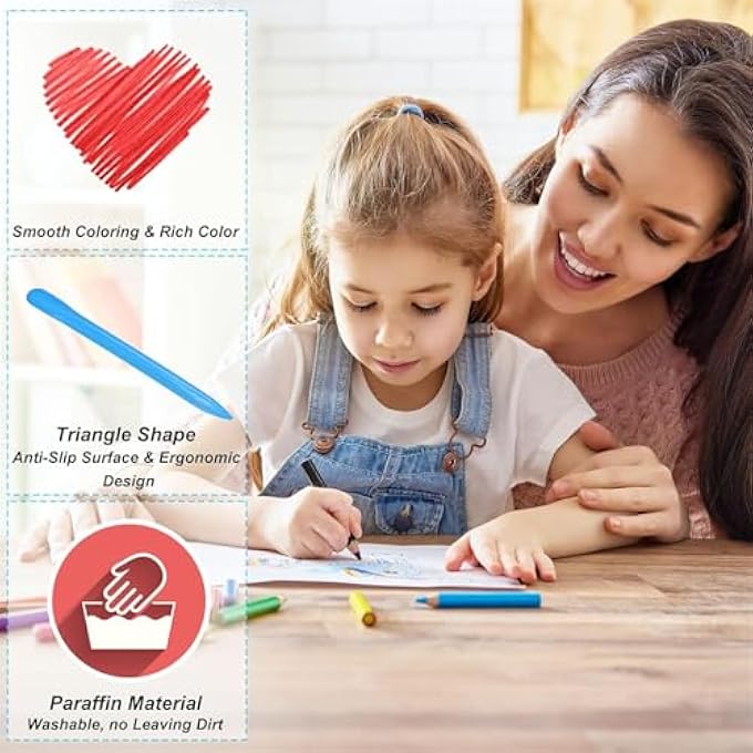 36 COLORS CRAYONS, NON-TOXIC, WASHABLE, HANDMADE, EASY TO HOLD & USE, MULTICOLOR CRAYONS FOR TODDLERS & KIDS - Image 5