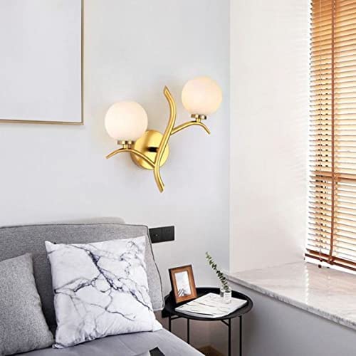 SVDK Double Globe Antique Look Decorative Surface Mounted Classic Wall Light Golden Color Bulb not Included - Image 2