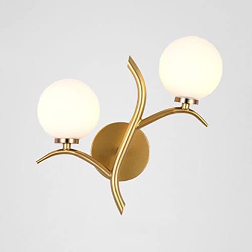 SVDK Double Globe Antique Look Decorative Surface Mounted Classic Wall Light Golden Color Bulb not Included - Image 1