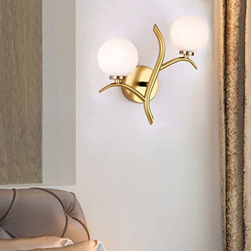 SVDK Double Globe Antique Look Decorative Surface Mounted Classic Wall Light Golden Color Bulb not Included - Image 3