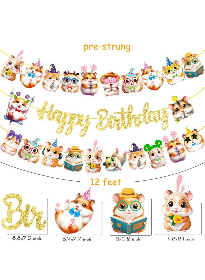 umoni لافتة عيد ميلاد أوموني هامستر - لوازم حفلات لامعة ذهبية لعيد ميلاد موضوع خنزير غينيا وحفلات استقبال الأطفال - Image 5