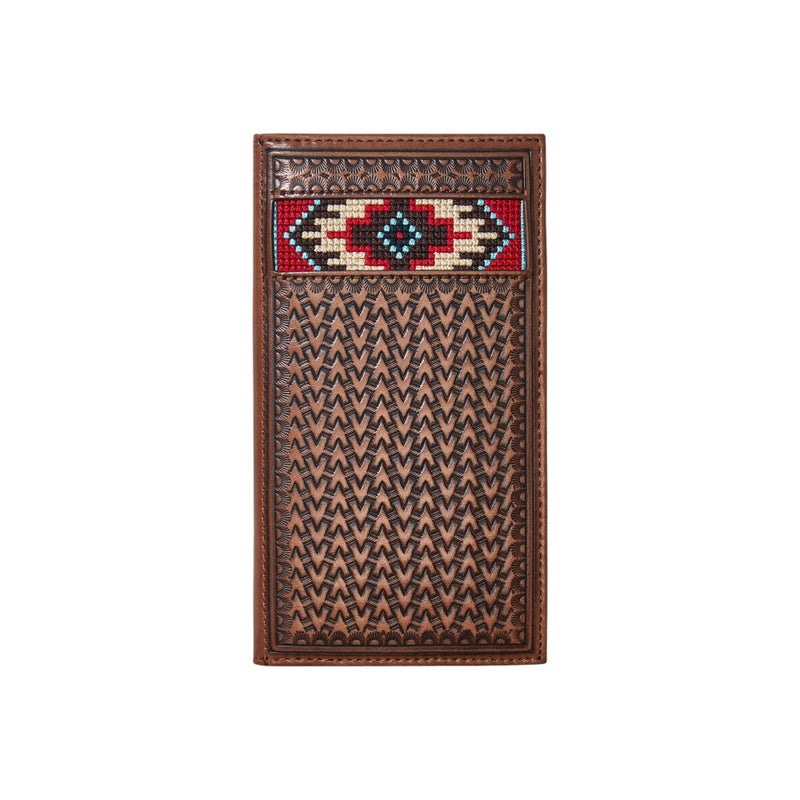 ARIAT Men's Western Inlay Rodeo Wallet Tan One Size - Image 1