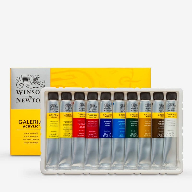 Winsor Newton Winsor & Newton Galeria Acrylic Paint, 10 x 20ml (0.7--oz) Tube Paint Set - Image 1