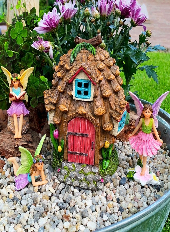 Mood Lab Fairy Garden - Pinecone Fairy House Kit of 4 pcs - Miniature Figurines & Accessories Set - Outdoor or House Decor - Image 2