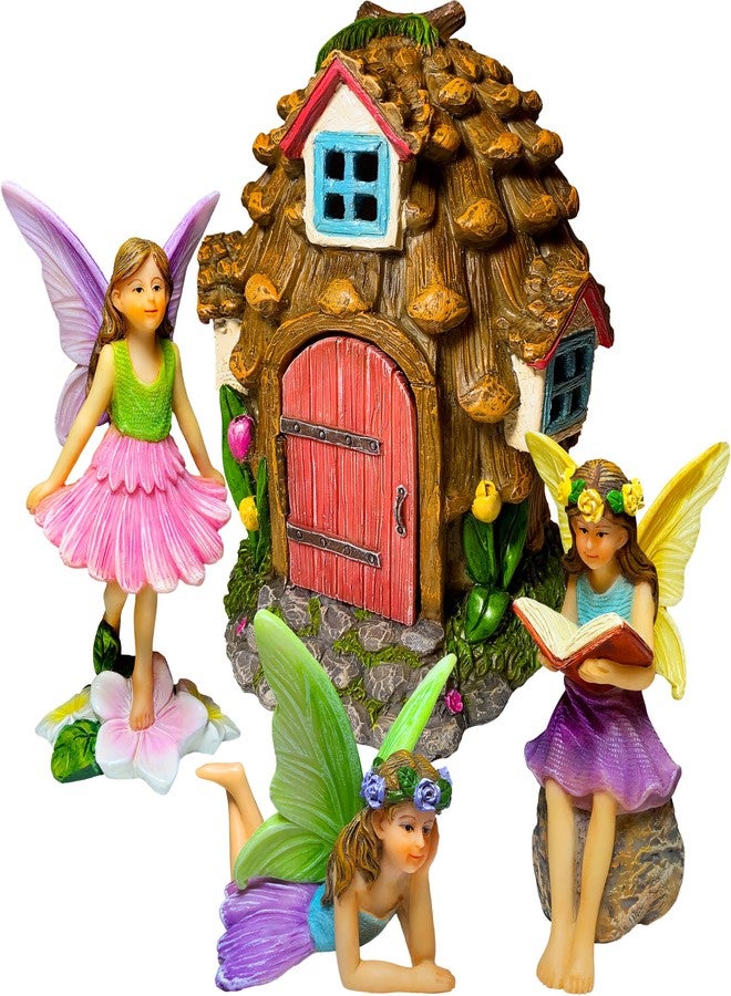 Mood Lab Fairy Garden - Pinecone Fairy House Kit of 4 pcs - Miniature Figurines & Accessories Set - Outdoor or House Decor - Image 1
