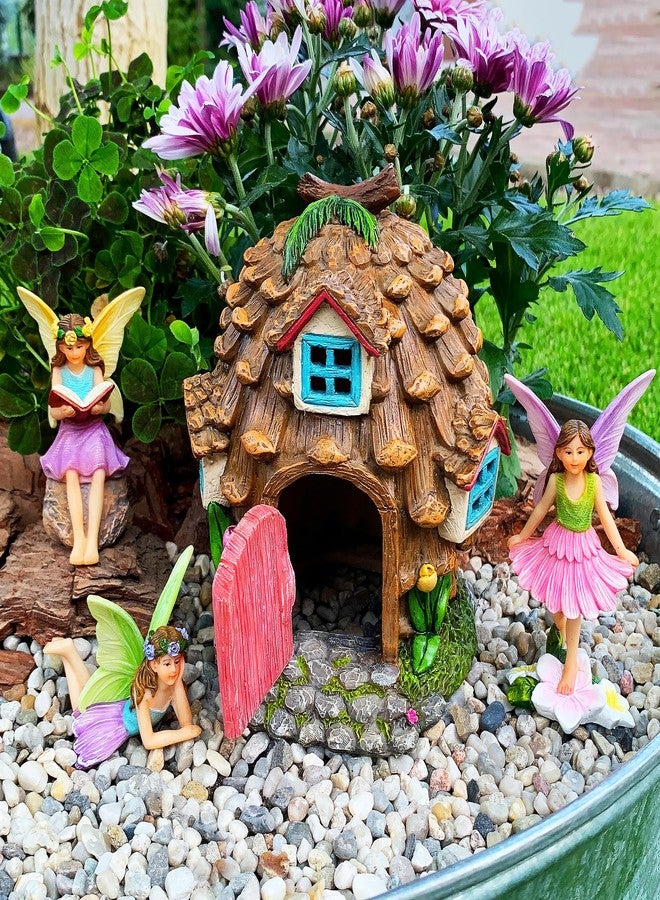 Mood Lab Fairy Garden - Pinecone Fairy House Kit of 4 pcs - Miniature Figurines & Accessories Set - Outdoor or House Decor - Image 5