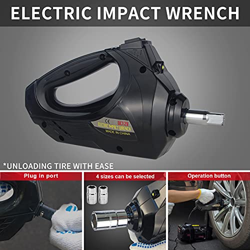 E-HEELP Electric Car Jack Kit 5Ton 12V Hydraulic Car Jack Lift (Lifting Range: 6.1~17.7 inch) with Electric Impact Wrench for SUV MPV Sedan Truck Change Tires Garage Repair - Image 3