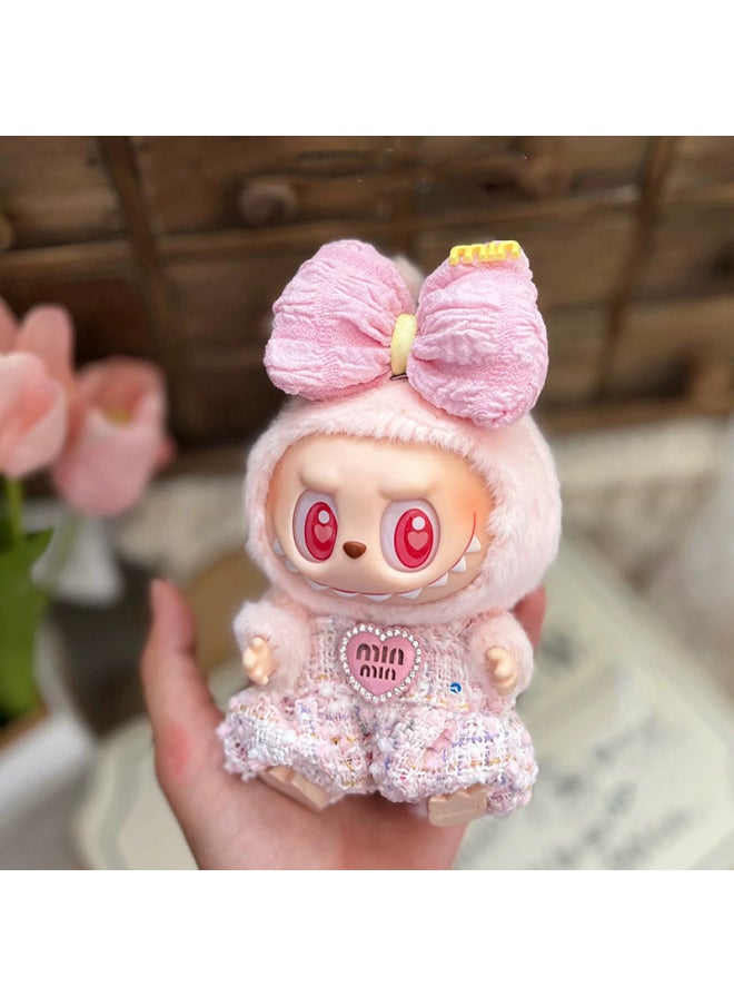Generic - Labubu Sitting Party Doll Clothes Generation II Blind Box Labubu Doll Clothes Ragcloth Clothes Plush Vinyl Face-Specification:Common To First And Second Generations-Color:Version Of T-shirt Pattern Three-eyed Boy Suit (no Shoes, No Dolls) - Image 1