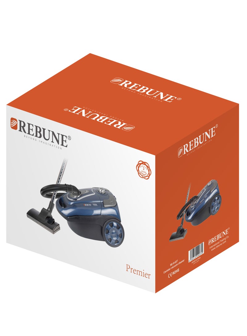 REBUNE Bagged Vacuum Cleaner, Maximum Suction Power 3 L 2000 W RE-9-037 Grey - Image 3