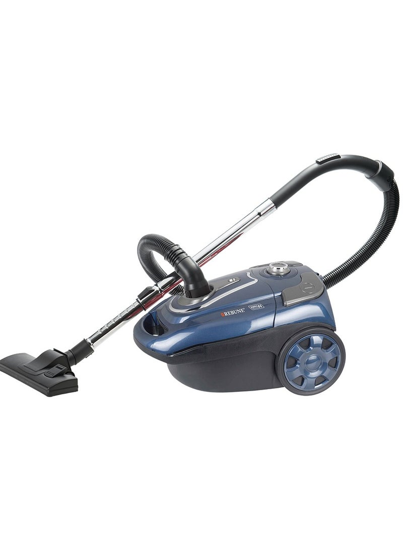 REBUNE Bagged Vacuum Cleaner, Maximum Suction Power 3 L 2000 W RE-9-037 Grey - Image 1