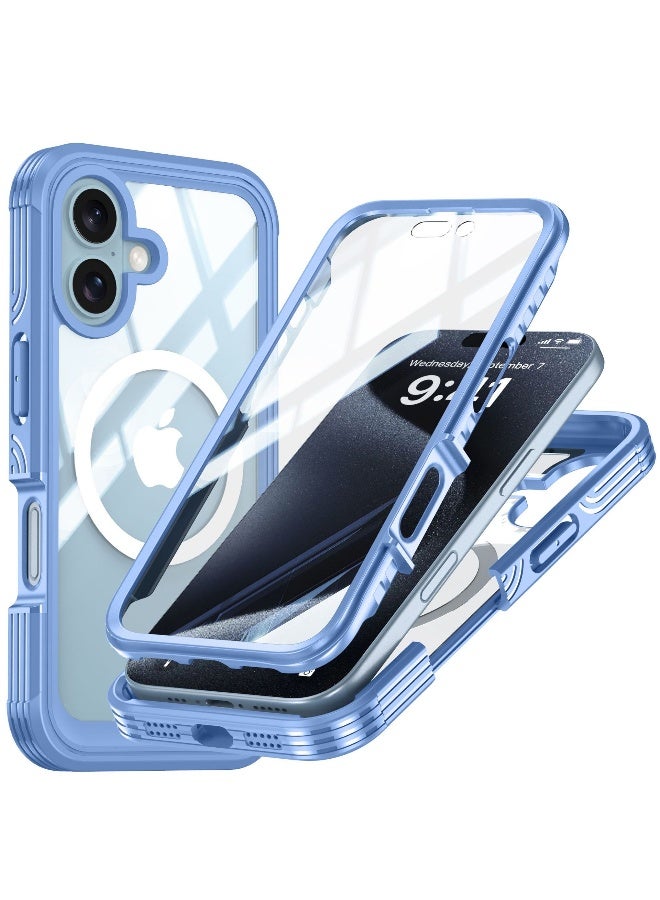 نيبمينينت Miracase for iPhone 16 Case 6.1'', 【Bubble Free】 Full-Body Bumper Phone case with Built-in Full Glass Screen Lens Protector,No Gap,Compatible with MagSafe,Drop Proof 16 Cover - Image 1