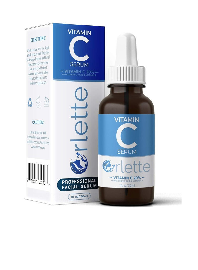 Orlette Vitamin C Serum for Face with Hyaluronic Acid & Vit E - Skin Treatment Formula - Image 1