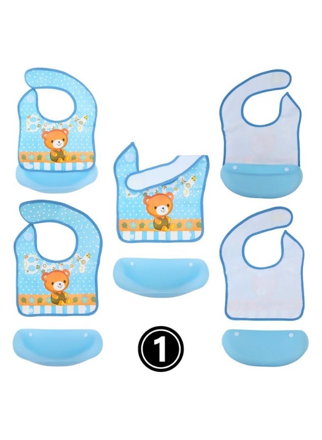 فالمر بافتات طعام للأطفال من السيليكون مزودة بجيب سيليكون لالتقاط الطعام مقاومة للماء وقابلة للغسل ومناسبة للأولاد والبنات - Image 3