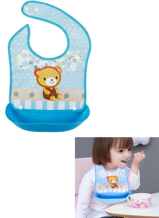 فالمر بافتات طعام للأطفال من السيليكون مزودة بجيب سيليكون لالتقاط الطعام مقاومة للماء وقابلة للغسل ومناسبة للأولاد والبنات - Image 2